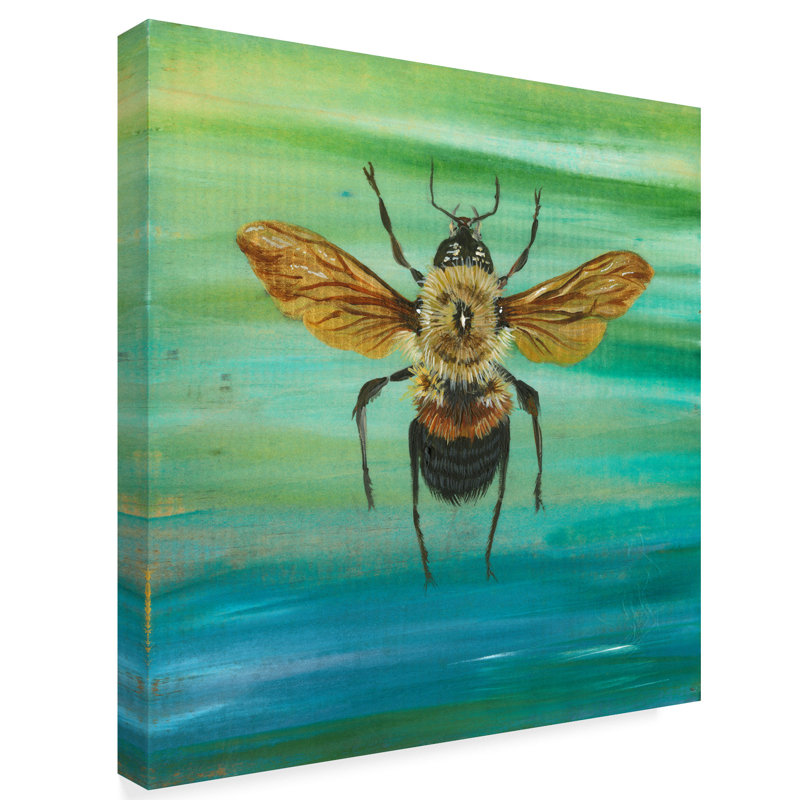 Trademark Art Bumble Bee Flying Acrylic Painting Print On