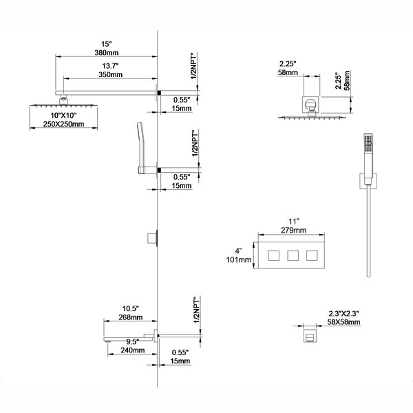 TL Complete Shower System With Rough-In Valve | Wayfair.ca