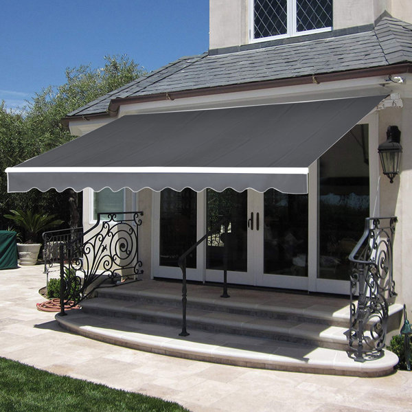 Retractable Rv Patio Awning 21 X 8 Feet Blue Fade Aleko