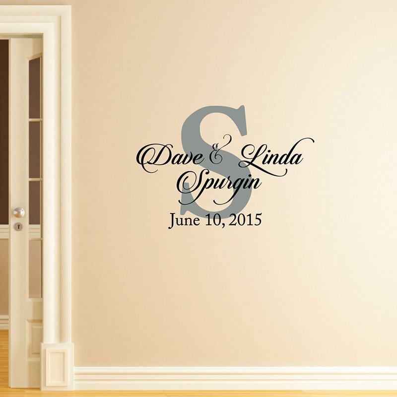 Sissylittle Cursive Capital Wedding Wall Decal Wayfair