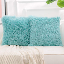 green fuzzy pillow