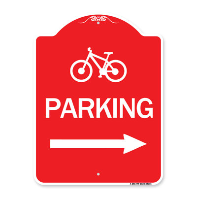 Signmission Designer Series Sign Bicycle Symbol Parking Right Arrow24315 SignMission Size 24 H x 18 W x 1 D Signmission Designer Series Sign Bicycle Symbol Parking Right Arrow24315 SignMission Size 24 H x 18 W x 1 D