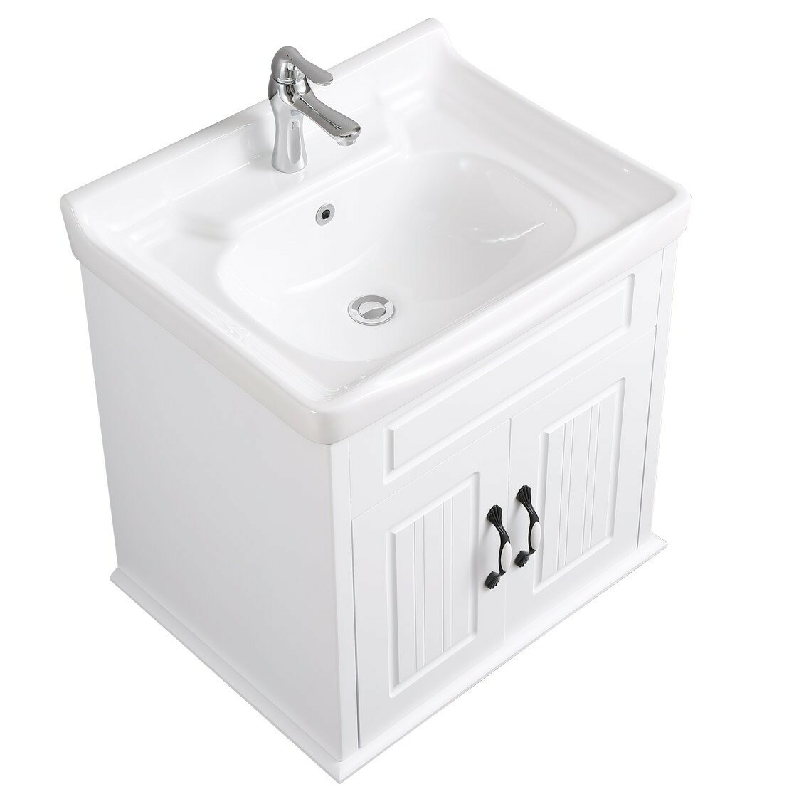 The Renovators Supply Inc Vitreous China Wood Square Drop In Bathroom Sink With Faucet And Overflow Wayfair