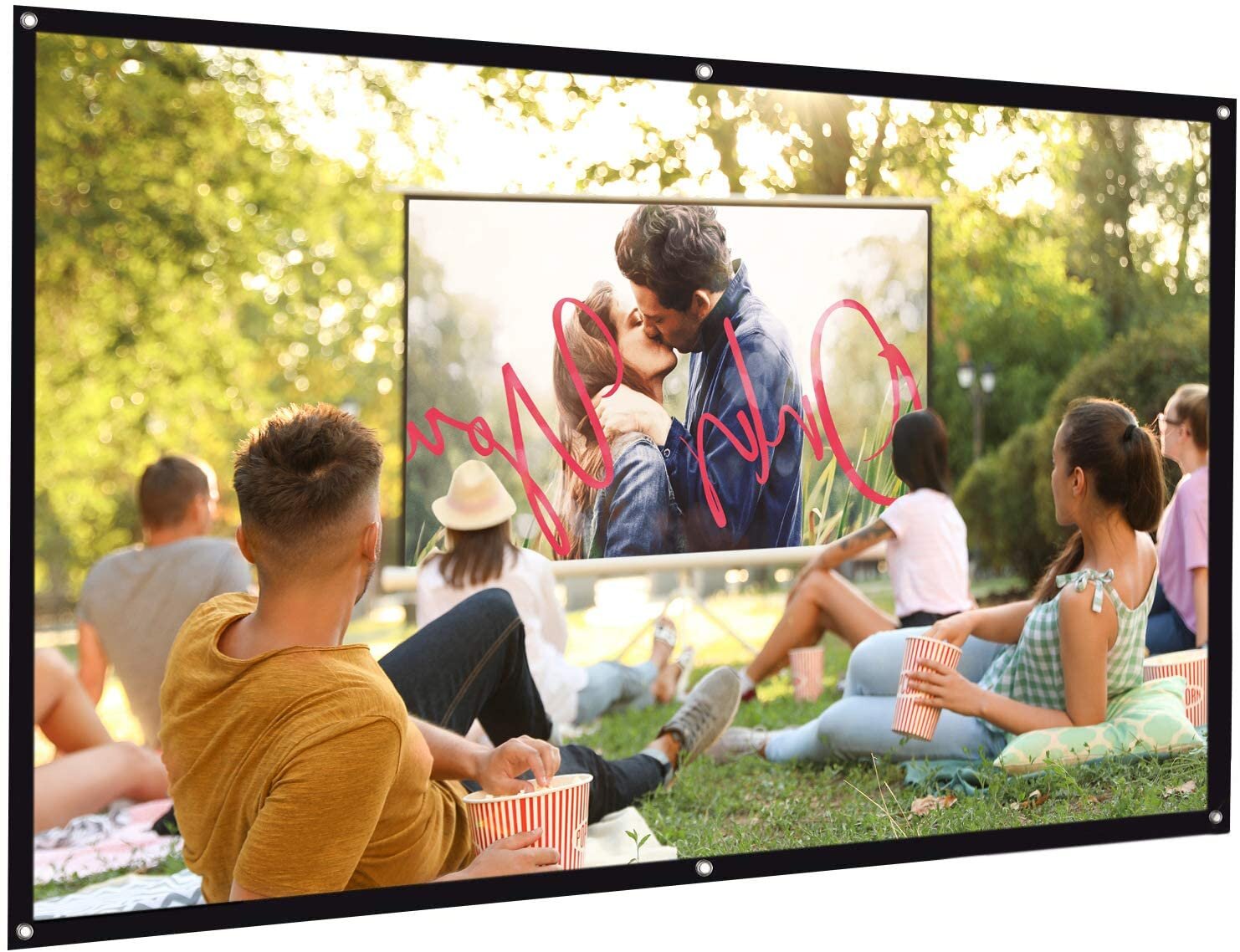 Foldable Anti-Crease for Home Theater Indoor Outdoor Projector Movie Screen 