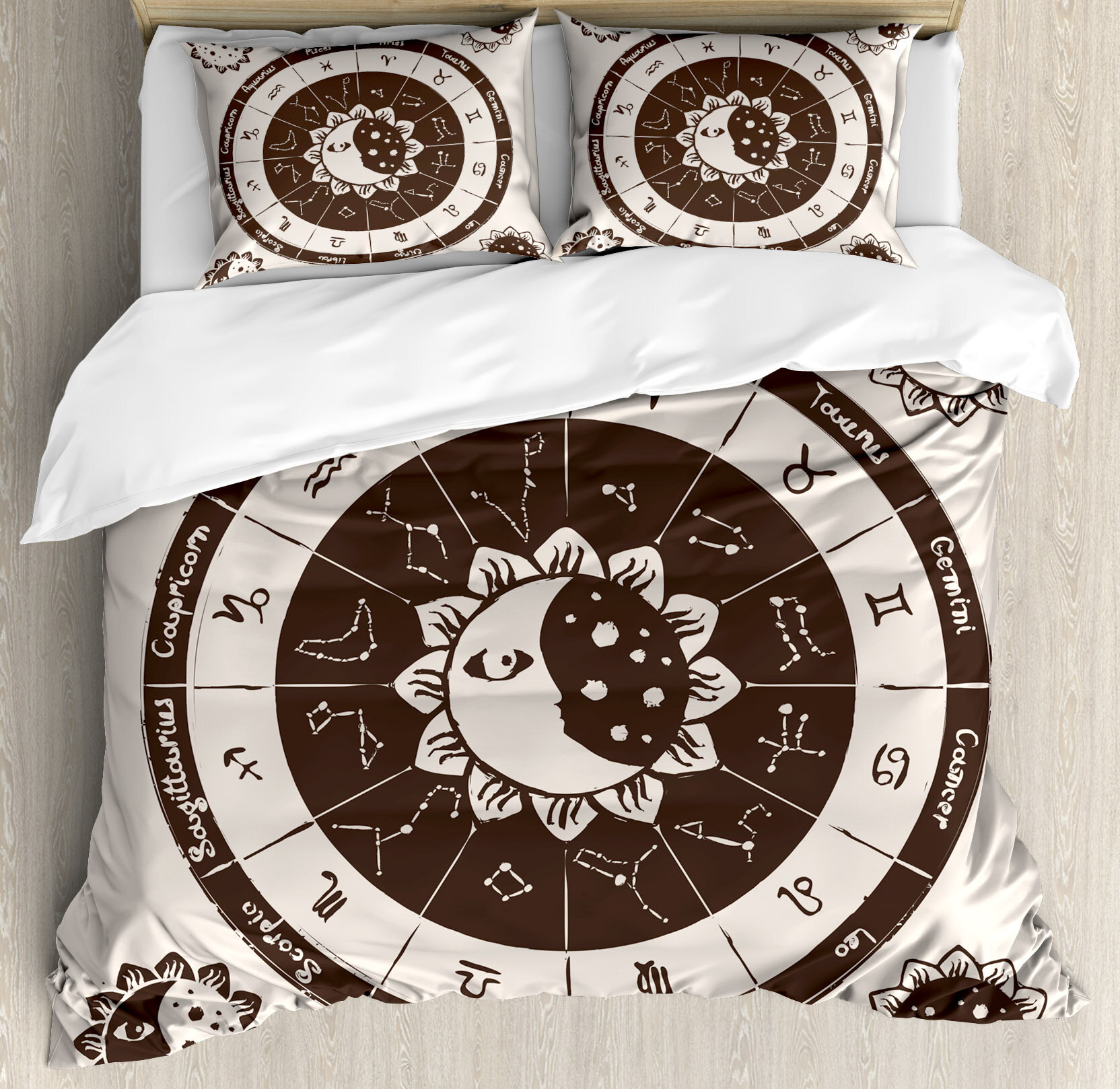 East Urban Home Constellation Zodiac Signs Circle With Sun And