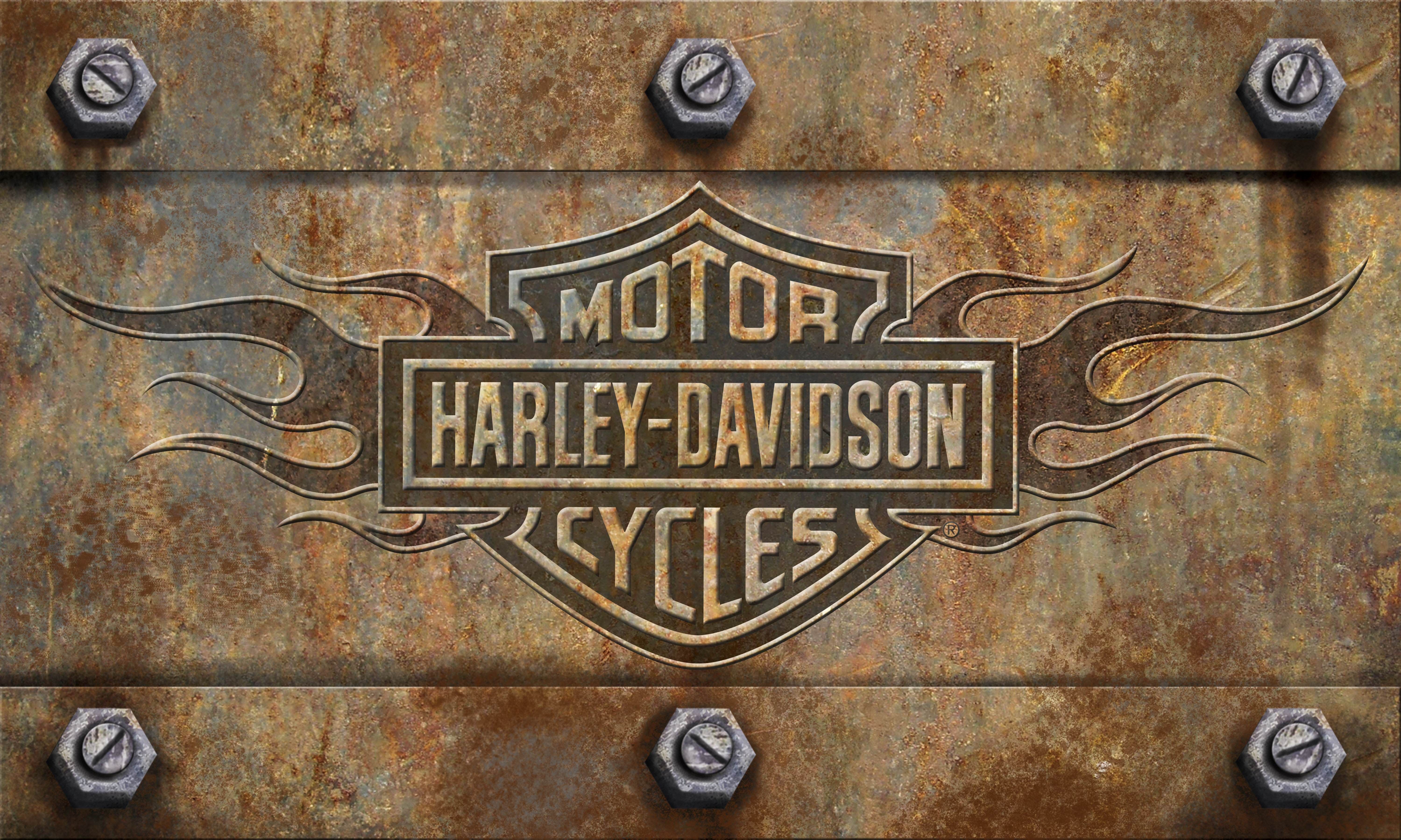 Harley-Davidson® embossed flames bar and shield entry floor mat. 