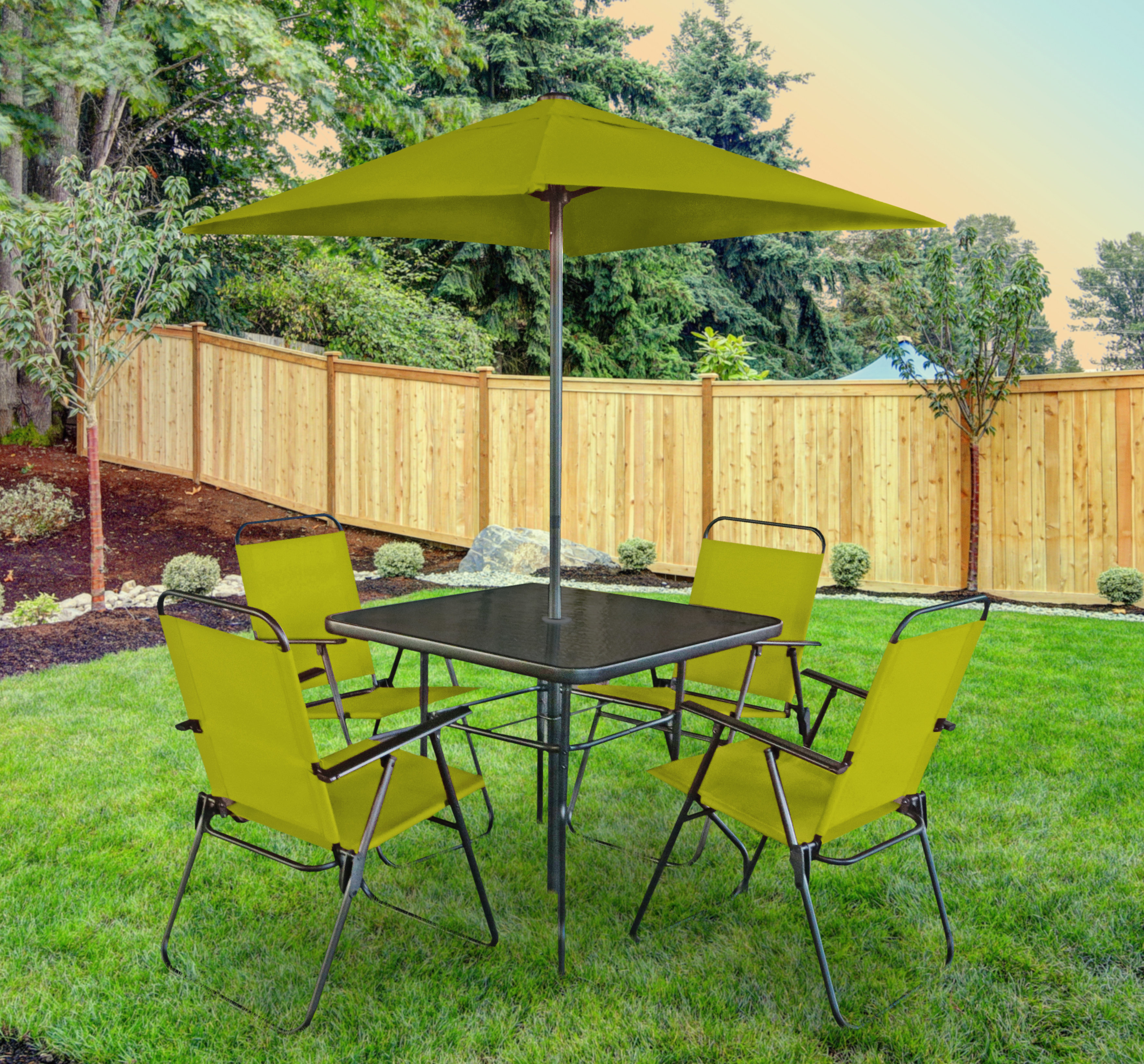 6 piece patio set with umbrella