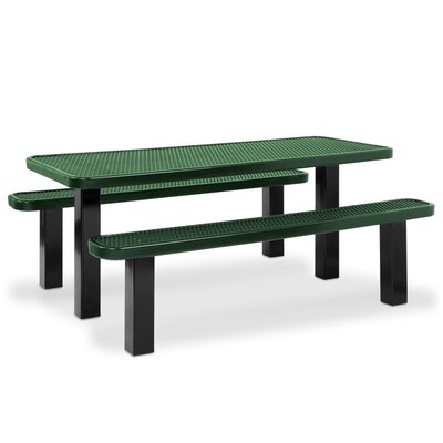 Metal Picnic Table Anova Finish Blue Table Size 6425 W X 9625 L