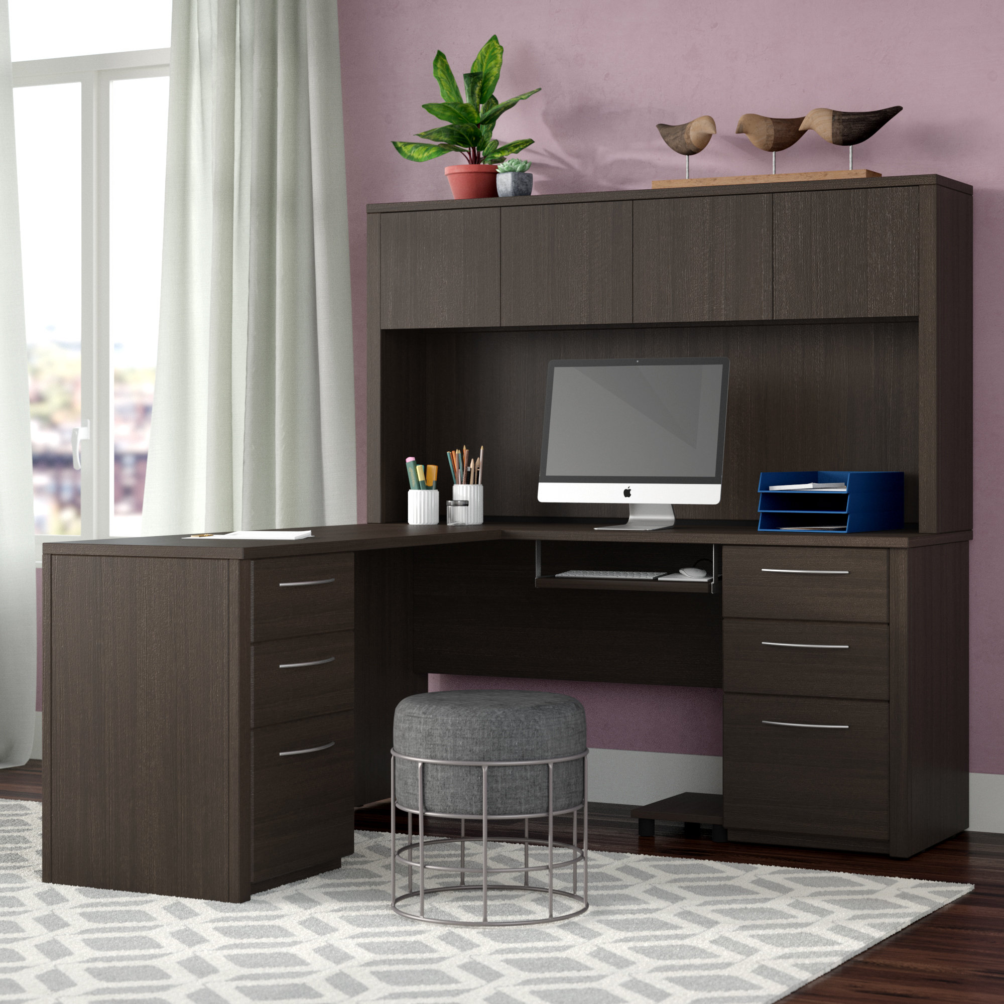 Latitude Run Karyn Reversible L Shape Desk With Hutch Reviews