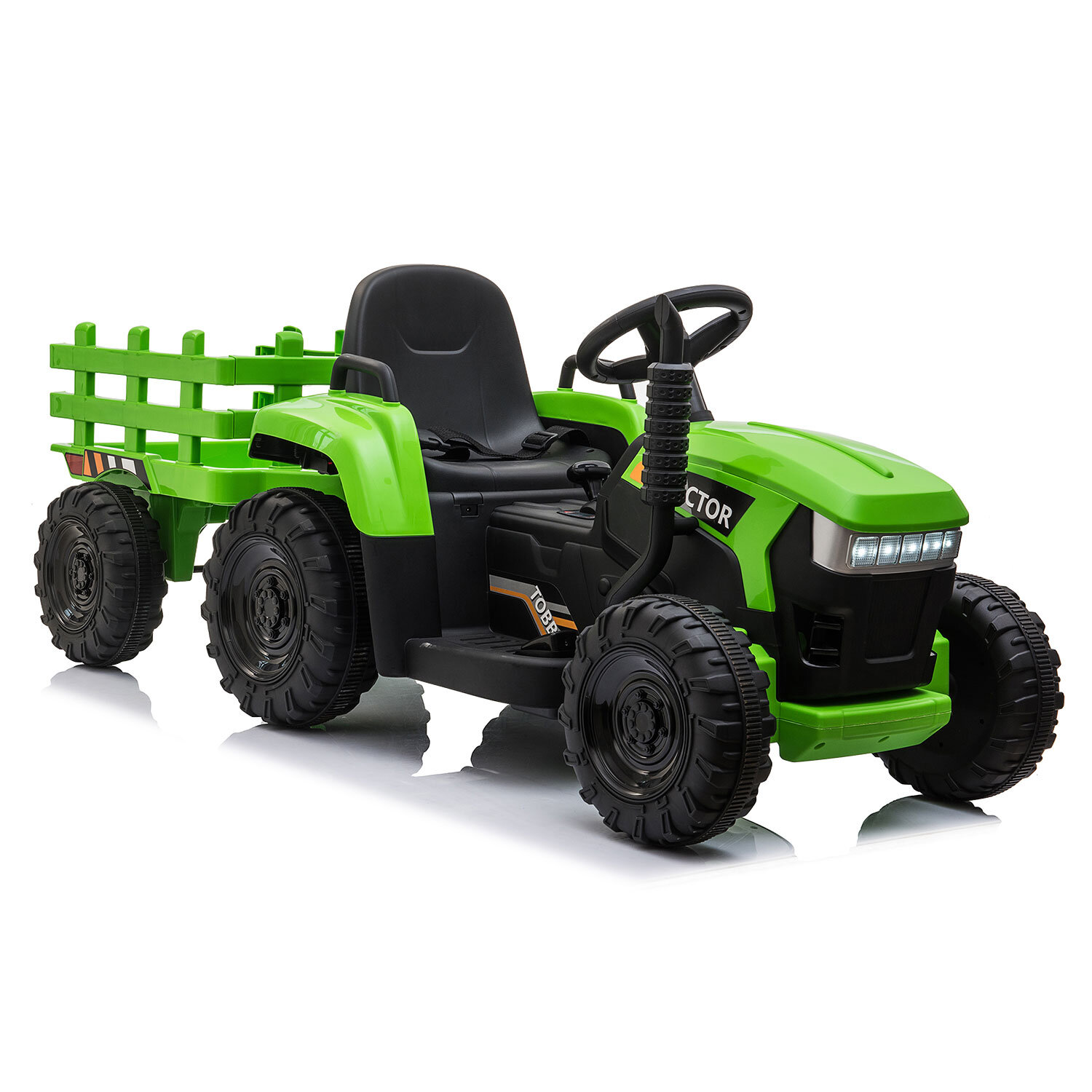 Electric 12V Kids Ride On Car Tractor Truck 2 Speeds Misic Large Trailer 