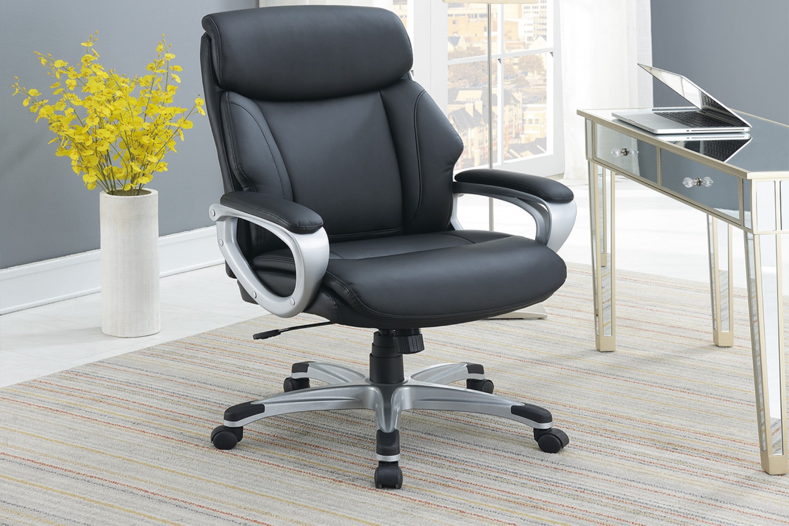 Details about   Ergonomic Office Chair Linen Adjustable Swivel Computer Seat Armless Home Gray 