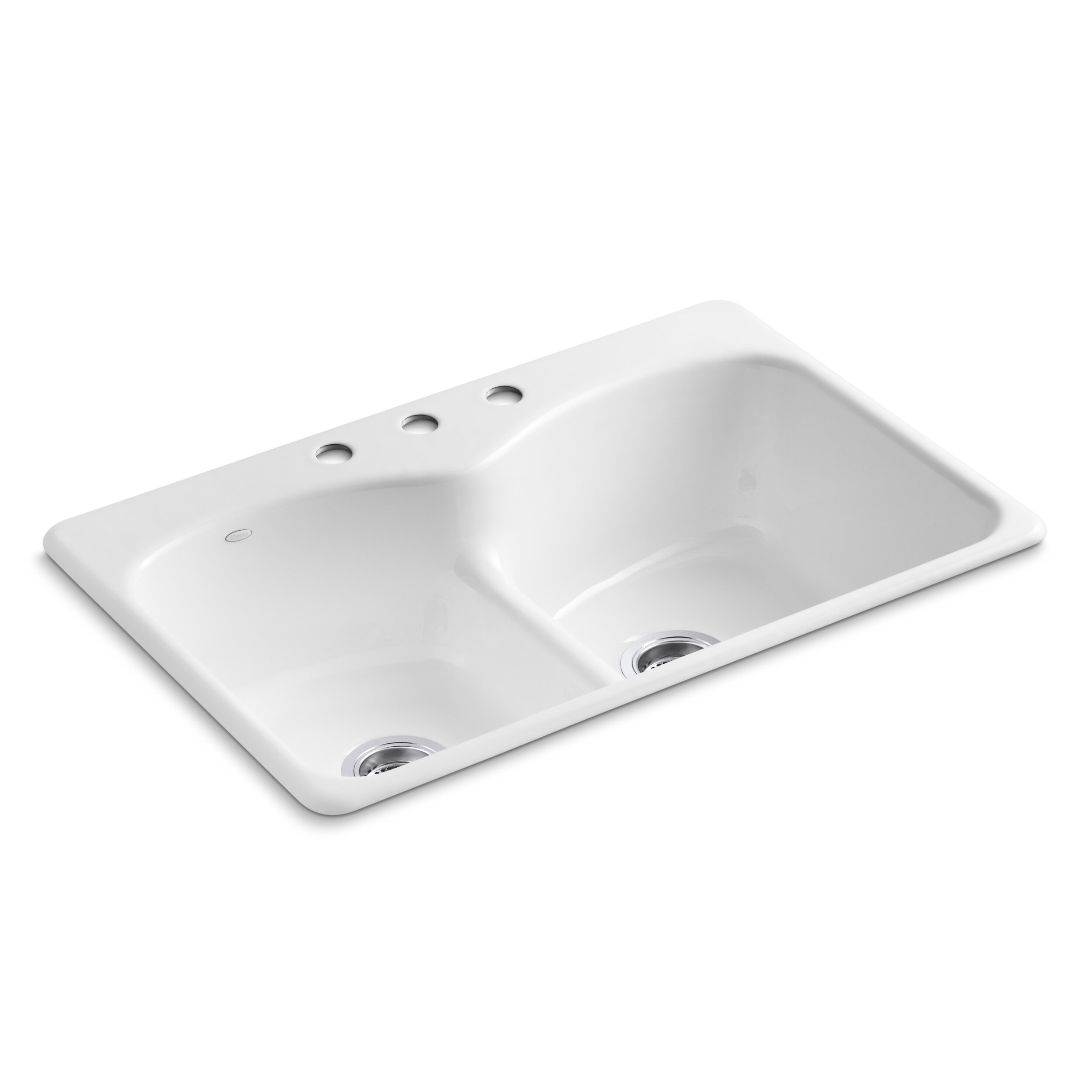 Langlade 33 L X 22 W X Top Mount Smart Divide Double Equal Kitchen Sink