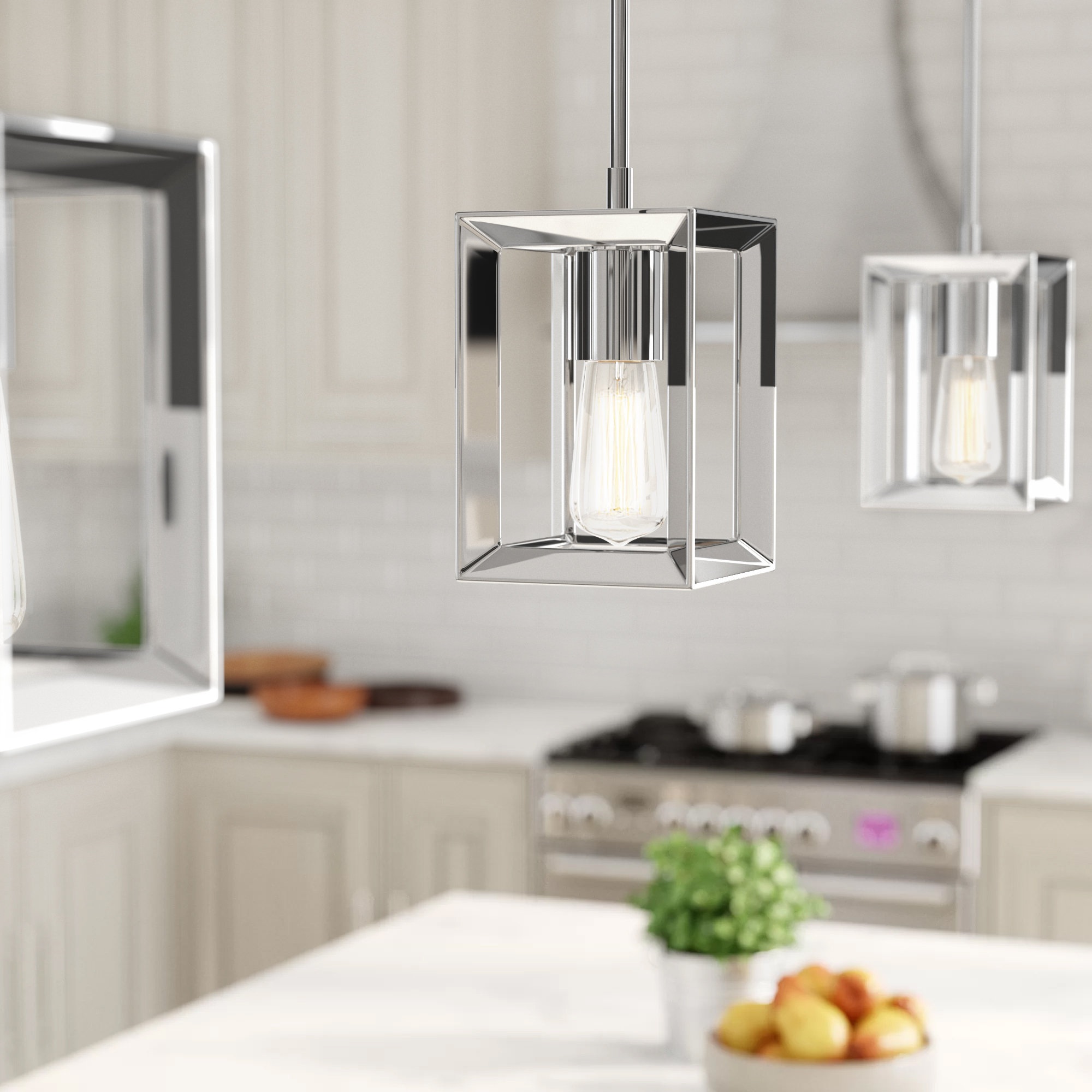 Three Posts Laurent 1 Light Single Rectangle Pendant Reviews Wayfair Ca