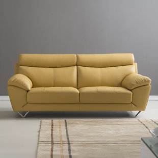 Er Yellow Leather Sofa Wayfair Quickview