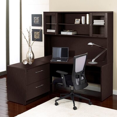 Corner Executive Desk With Hutch Haaken Furniture Finish Espresso