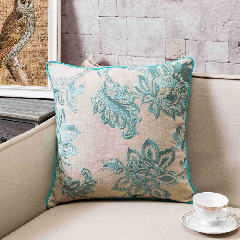 Lark Manor Flavien Embroidered French Country Throw Pillow