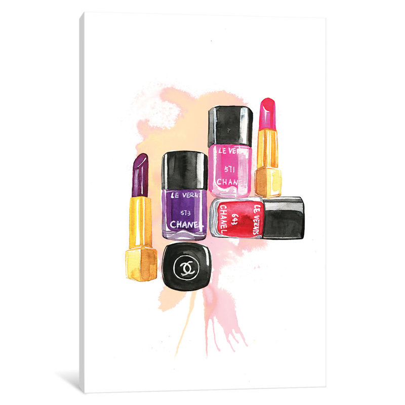 House Of Hampton Nail Polish And Lipstick Painting Print On