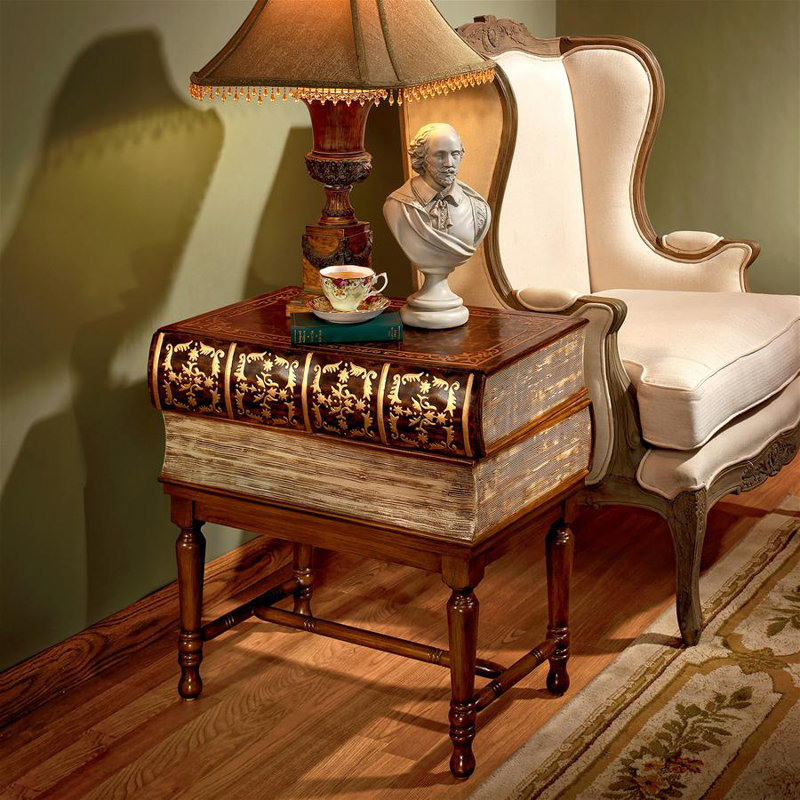 Design Toscano Stacked Books Of Shakespeare Wooden End Table Wayfair