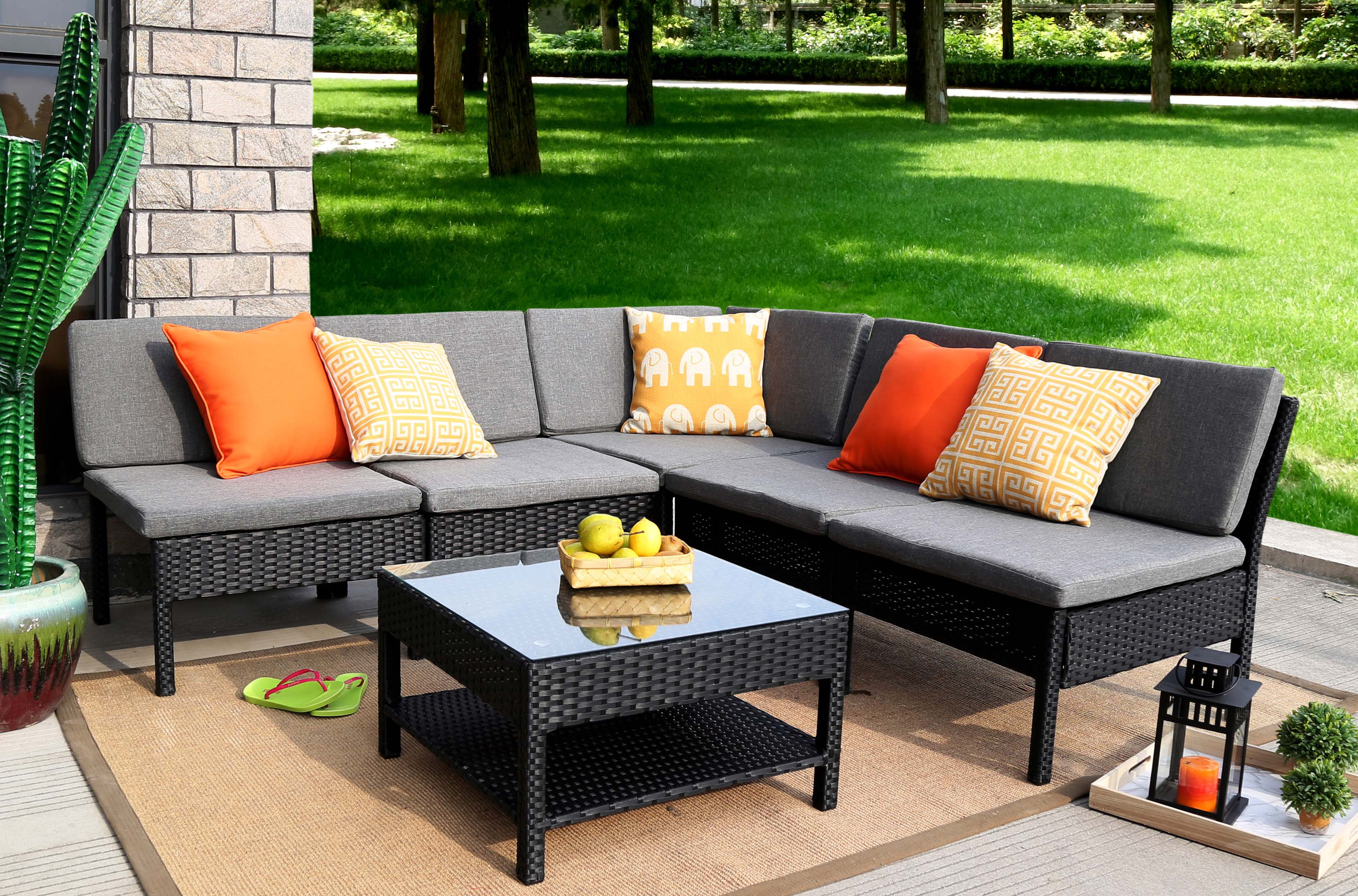Zipcode Design Mn Complete Patio Garden 6 Piece Sectional Set Zipcode Design Mn Complete Patio Garden 6 Piece Sectional Set With Cushions Reviews Wayfair
