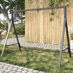 grey porch swing with stand