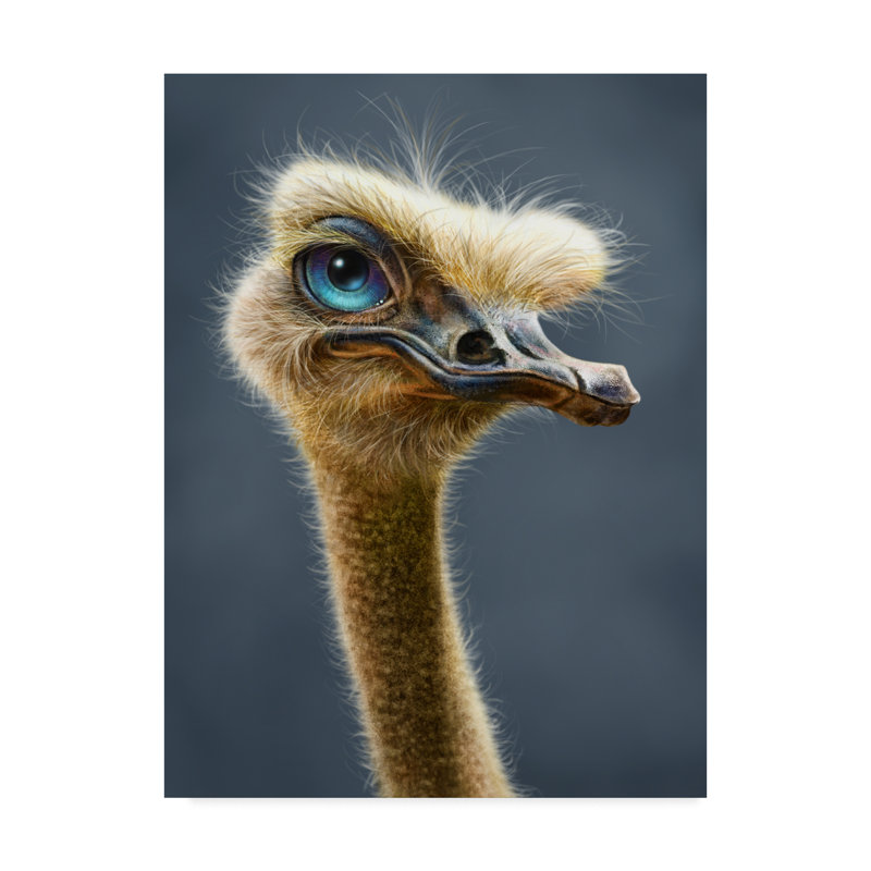World Menagerie Ostrich Totem Acrylic Painting Print On Wrapped