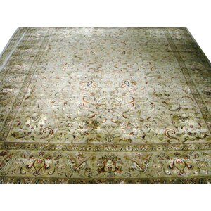 Agra Hand-Knotted Beige Area Rug