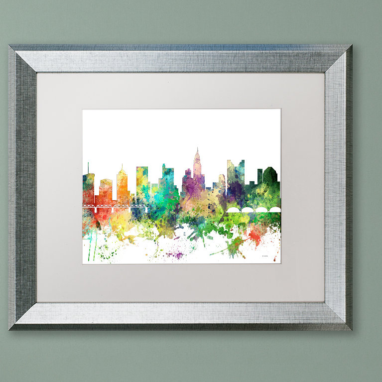 Trademark Art Columbus Ohio Skyline Sp Framed Graphic Art On