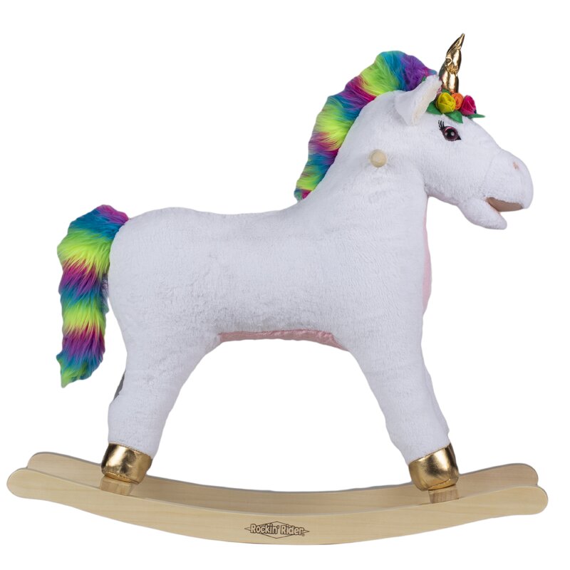 white unicorn rocking horse