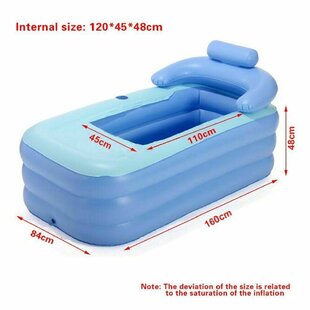 Folding Inflatable Warm Bath Tub Adult PVC Portable Winter Blow Up Home Spa 
