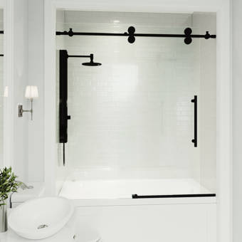 Woodbridge 56 W X 62 H Single Sliding Frameless Shower Door Reviews Wayfair