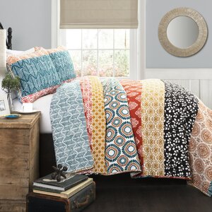 Massa Stripe 3 Piece Reversible Quilt Set