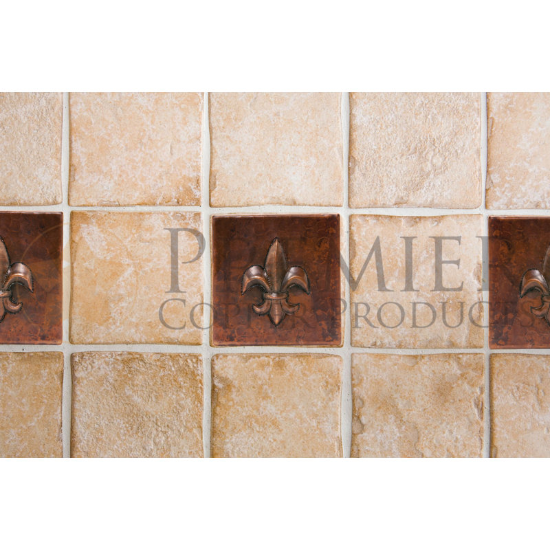 Premier Copper Products 4 X 4 Copper Fleur De Lis Tile In Oil Rubbed Bronze Reviews