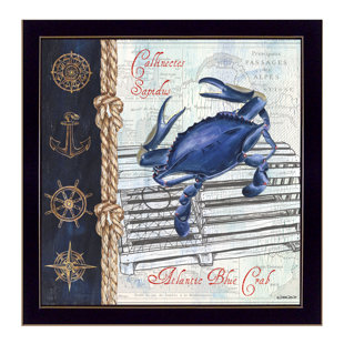 Blue Crab Kitchen Decor Wayfair Atlantic Blue Crab Framed Graphic Art
