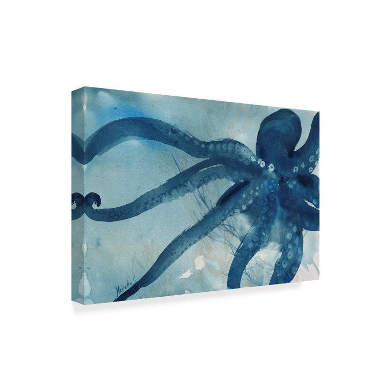 Highland Dunes Octopus Water Color 1 Acrylic Painting Print On Wrapped Canvas Wayfair