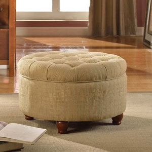 Nussbaum Round Button Upholstered Storage Ottoman
