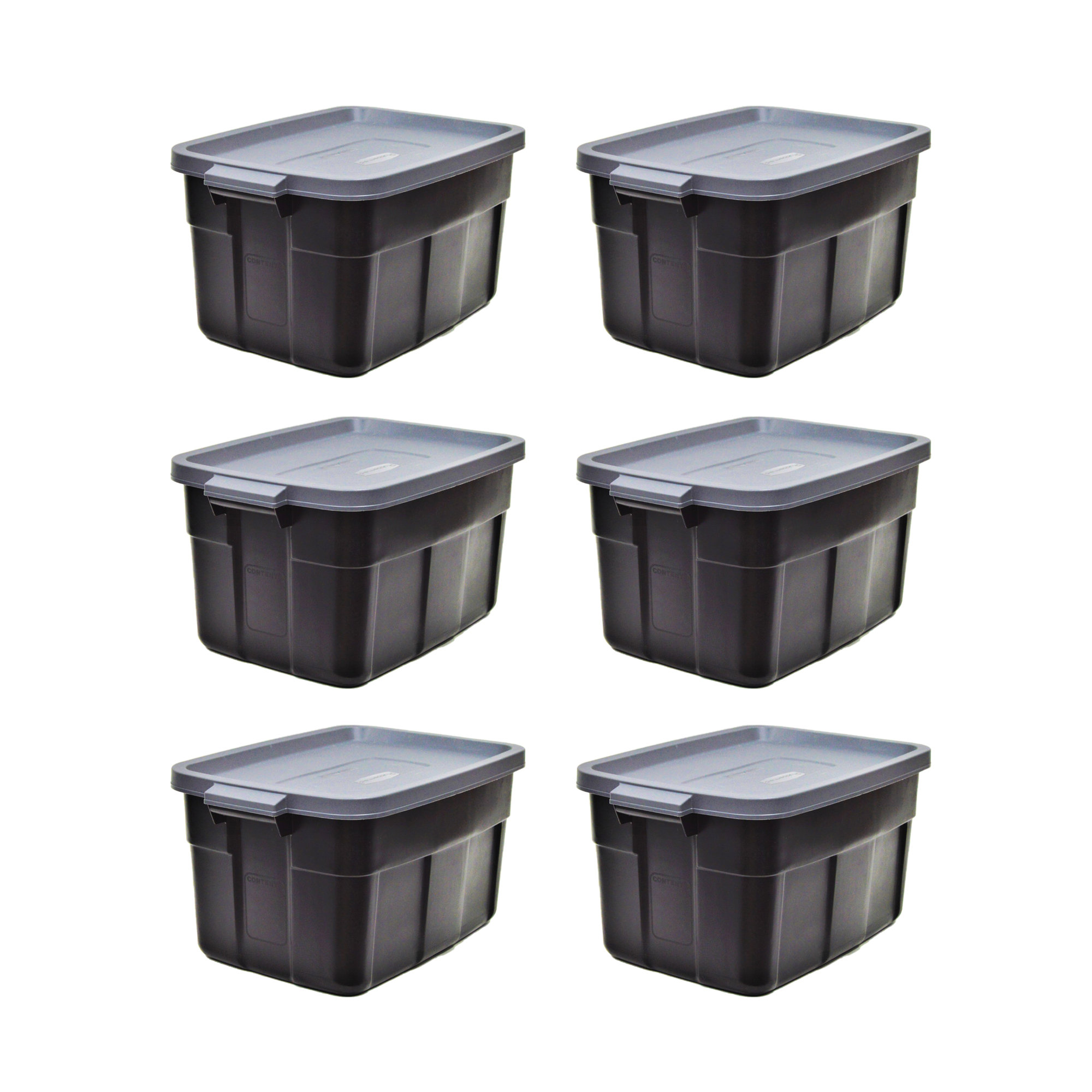 roughneck 10 gallon base and lid tote plastic box rubbermaid