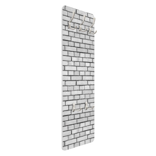 Brick Wall Wall Mounted Coat Rack Symple Stuff Colour: White