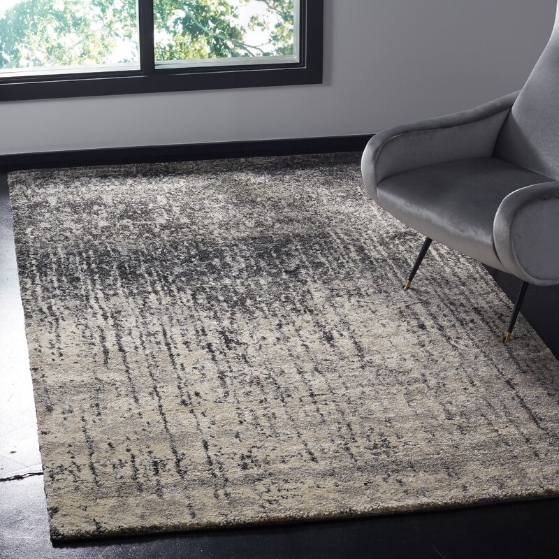 Lopp Black Light Gray Area Rug