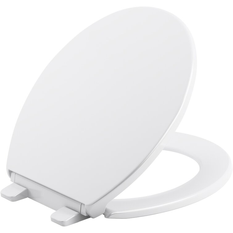 Stonewood Round Closed-Front Toilet Seat Replacement Quiet Close Lid Bath White 