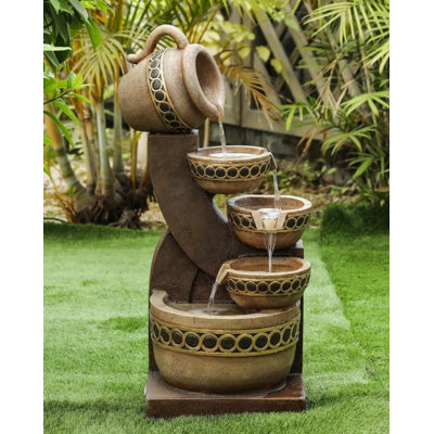 30.31'' H Hand Crafted Weather Resistant Outdoor Floor Fountain