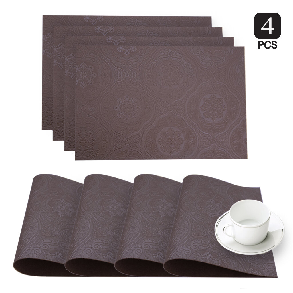 11 Faux Brown Suede Placemats and 12 Matching Cloth Napkins 