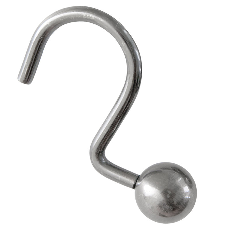 Nickel Basics Shower Curtain Hooks Beaded Circle