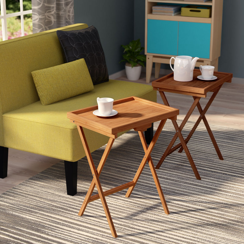 Ebern Designs Hussey Bamboo Snack Tv Tray Table Reviews Wayfair Hussey Bamboo Snack Tv Tray Table