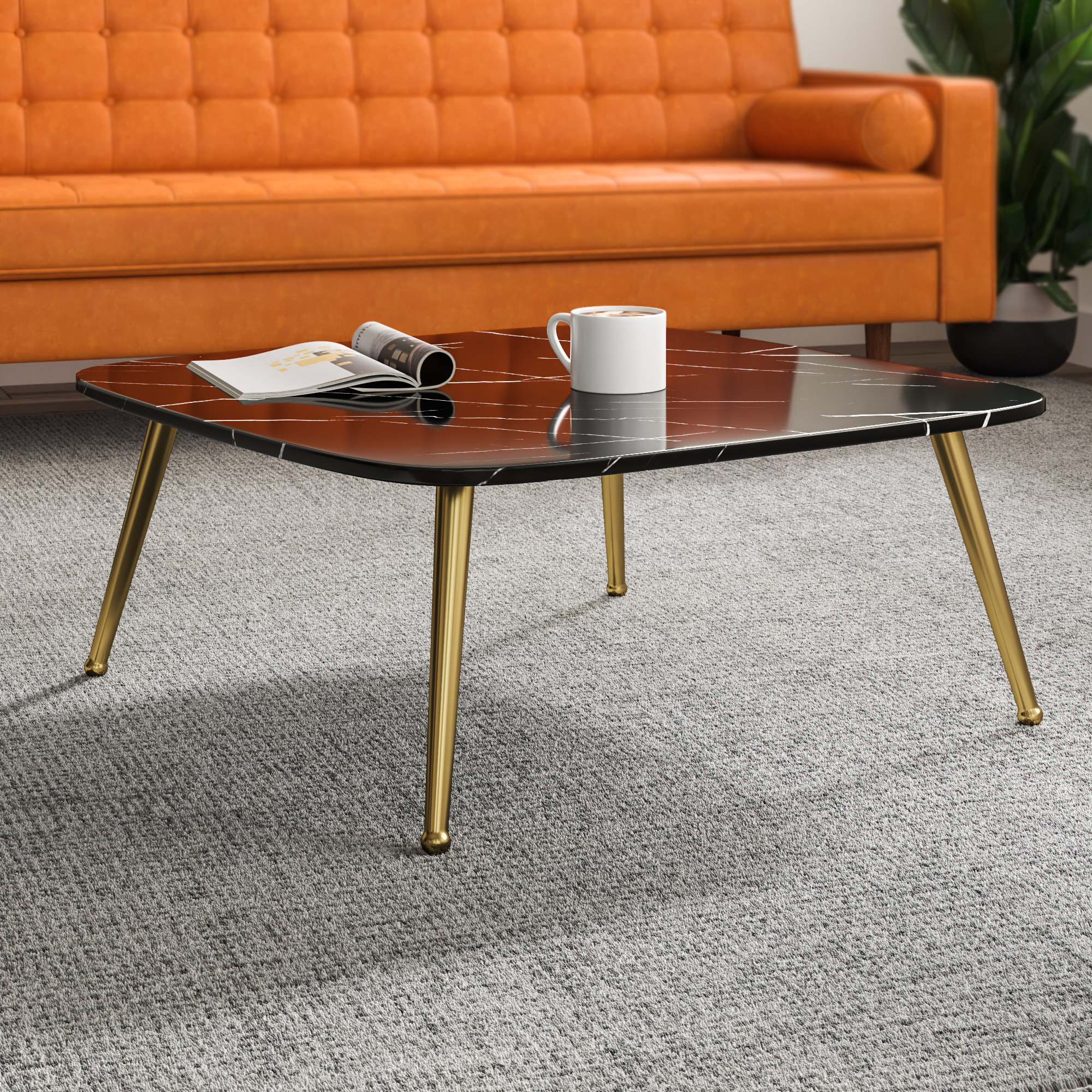 Lerner Marble Print Coffee Table Allmodern Lerner Marble Print Coffee Table