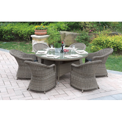JB Patio 7 Piece Dining Set with Cushions