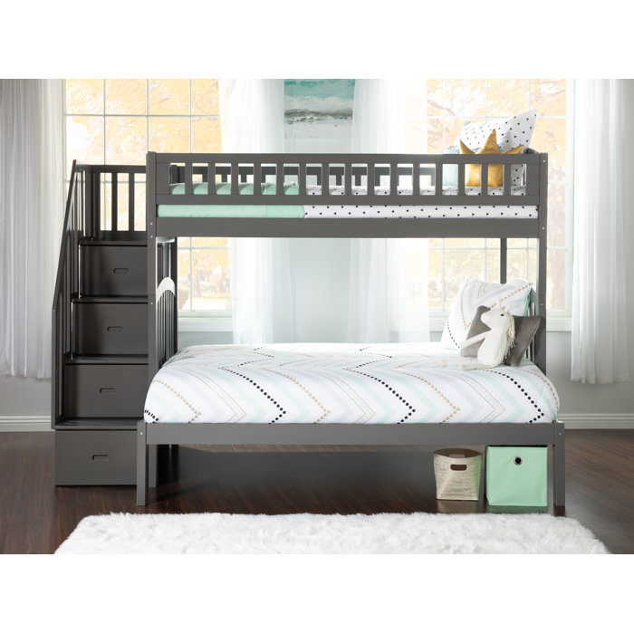 Harriet Bee Salem Twin Over Full Bunk Bed With Drawers Wayfair Ca