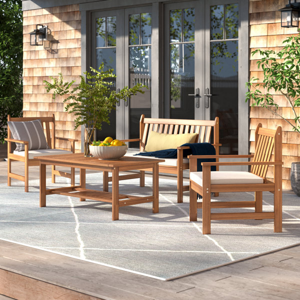 Wood Frame Sofa With Cushions Wayfair