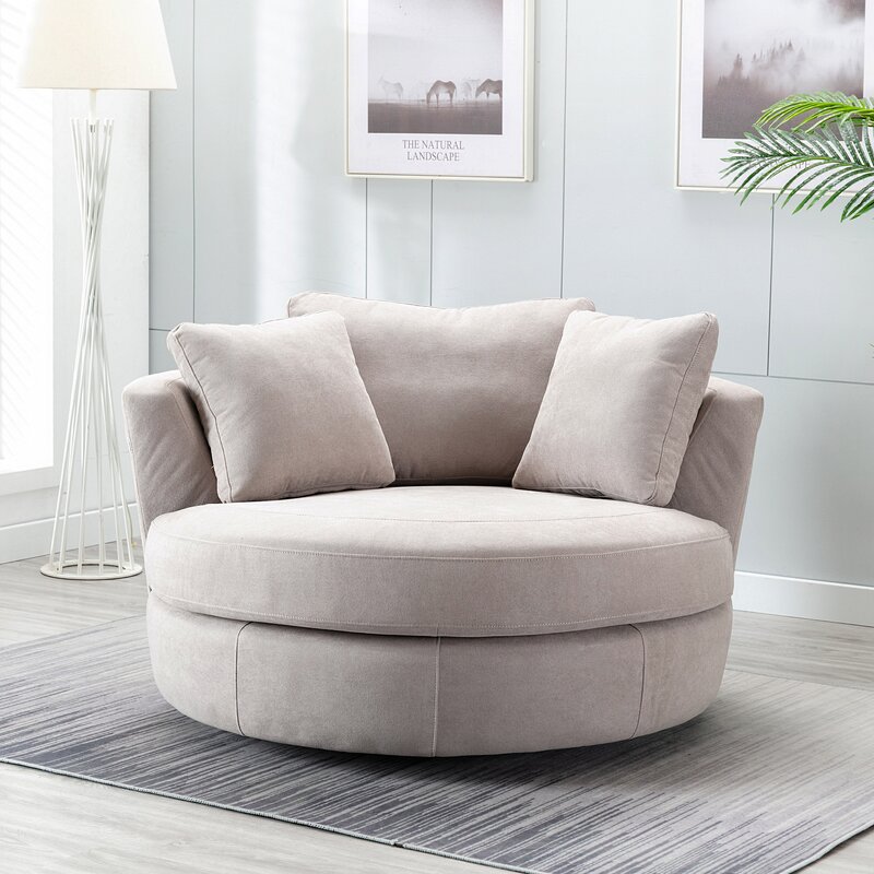 Latitude Run® Minorca Elegant Round Swivel Barrel Chair & Reviews | Wayfair