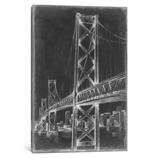 Suspension Bridge Wayfair Suspension Bridge Blueprint Ii Graphic Art Print On Canvas