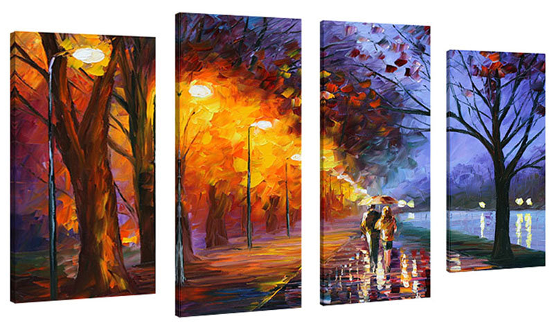 Pictureperfectinternational Alley By The Lake 2 By Leonid Afremov 4 Piece Painting Print On Wrapped Canvas Set Wayfair Fine wall art deserves to be on canvas. wayfair